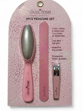 Olivia Rose Beauty Essentials | 3PCS Pedicure Set – Light Pink